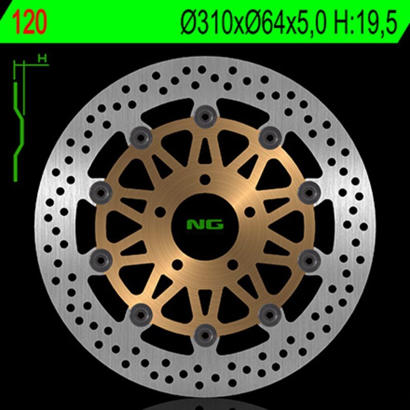 NG BRAKES okrągła pływająca tarcza hamulcowa - ref 120