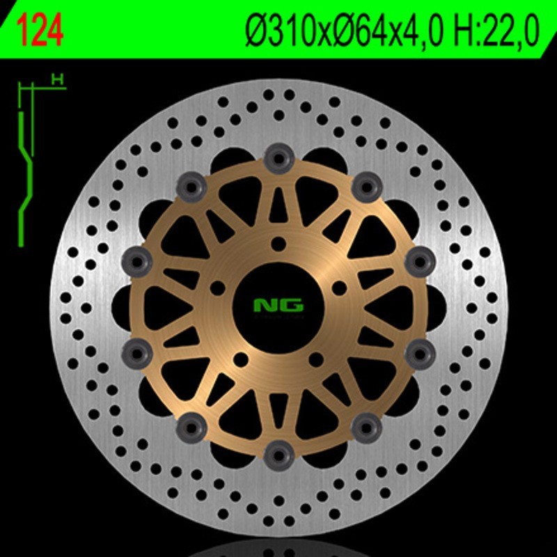 NG BRAKES okrągła pływająca tarcza hamulcowa - ref 124
