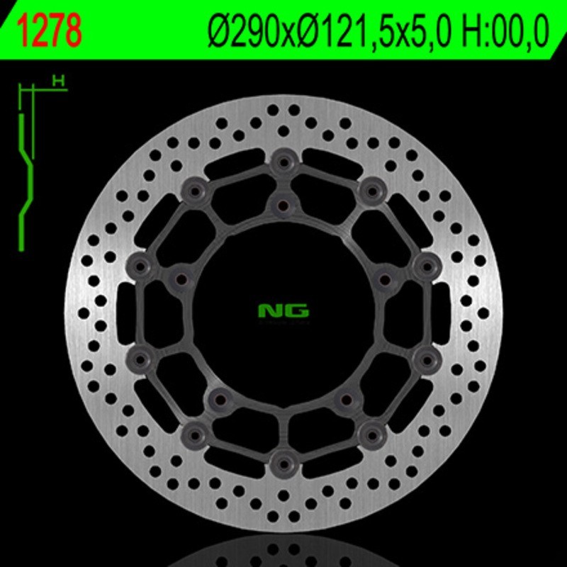 NG BRAKES okrągła pływająca tarcza hamulcowa - ref 1278