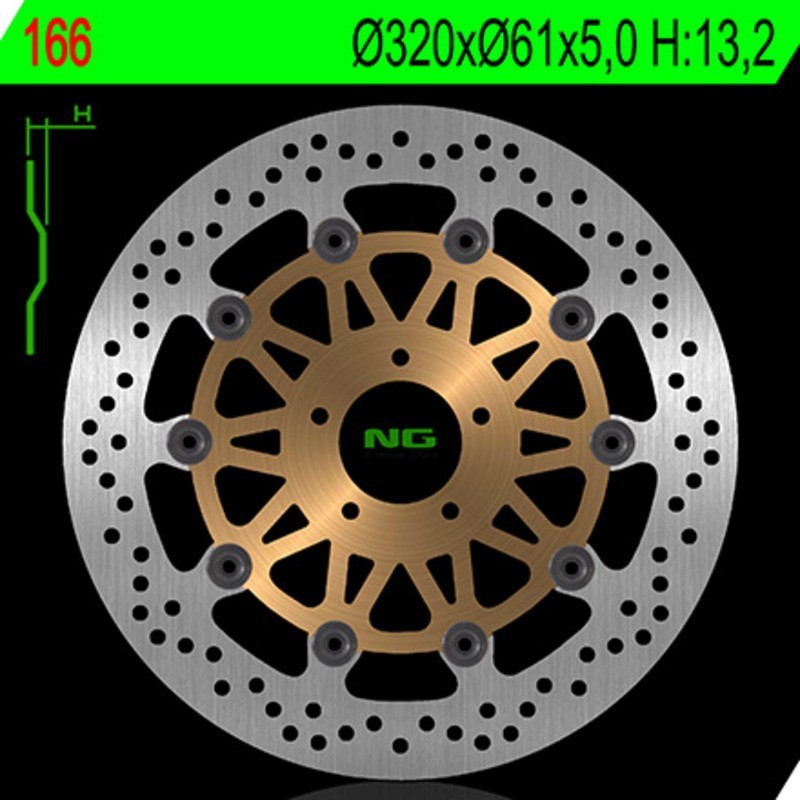 NG BRAKES okrągła pływająca tarcza hamulcowa - ref 166