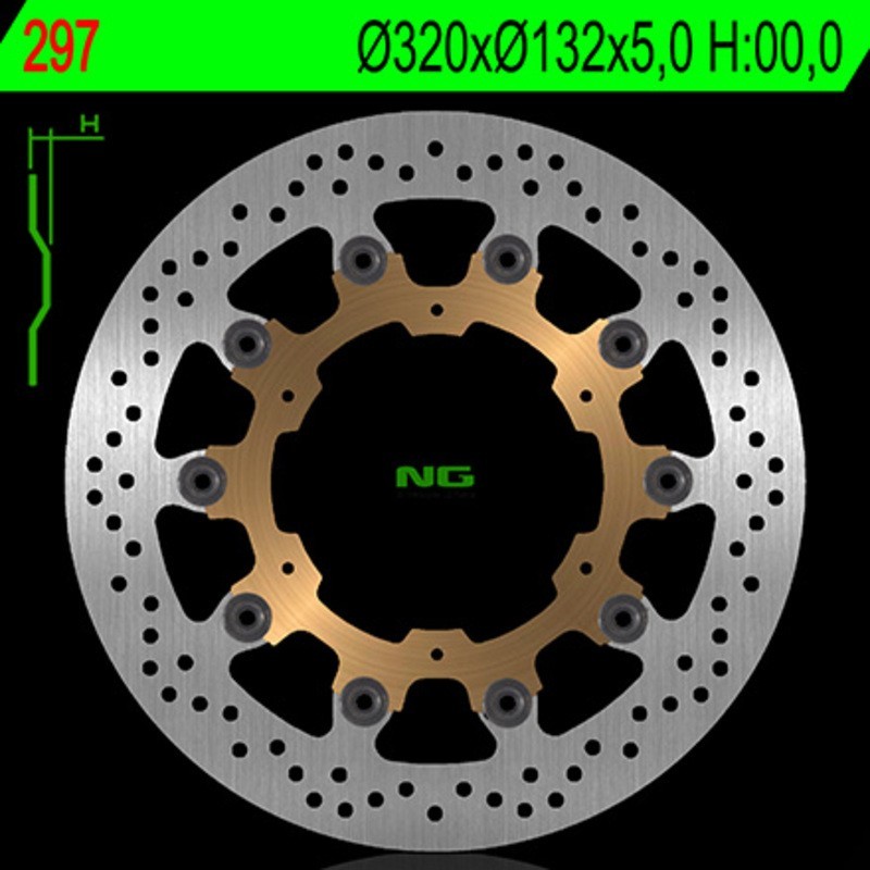 Disque de frein NG BRAKES rond flottant - ref 297