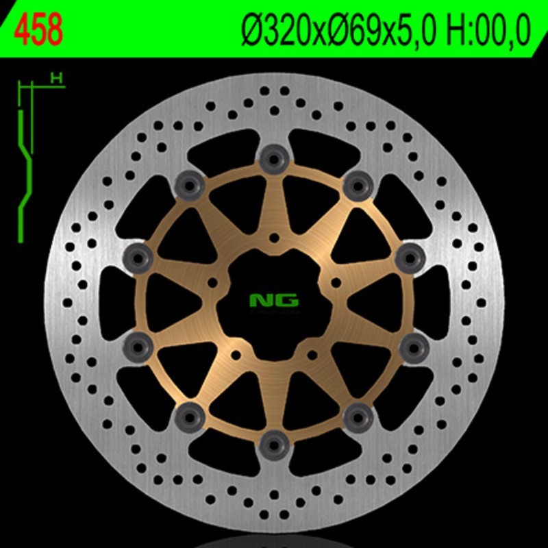 Disque de frein NG BRAKES rond flottant - ref 458