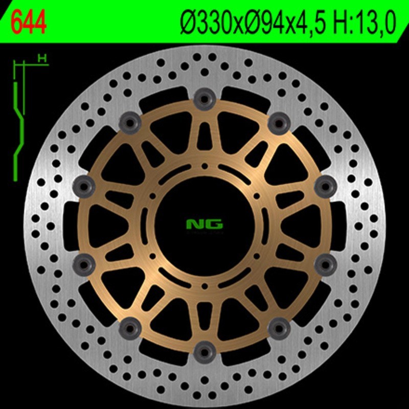 Disque de frein NG BRAKES rond flottant - ref 644