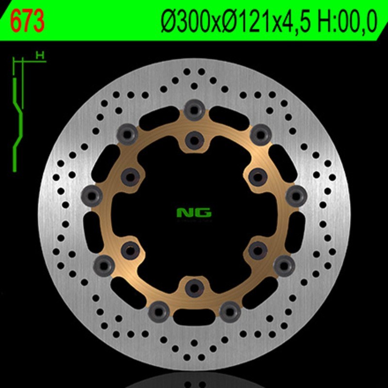 Disque de frein NG BRAKES rond flottant - ref 673