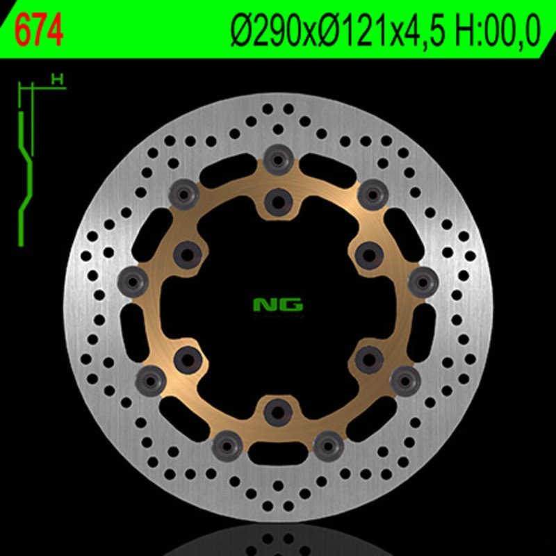 Disque de frein NG BRAKES rond flottant - ref 674