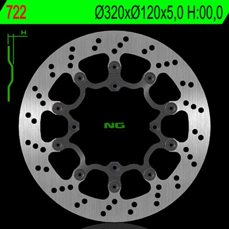 Disque de frein NG BRAKES rond flottant - ref 722