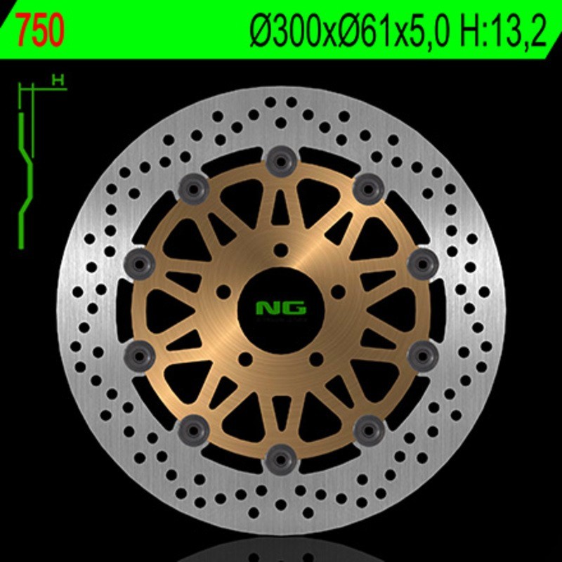 Disque de frein NG BRAKES rond flottant - ref 750