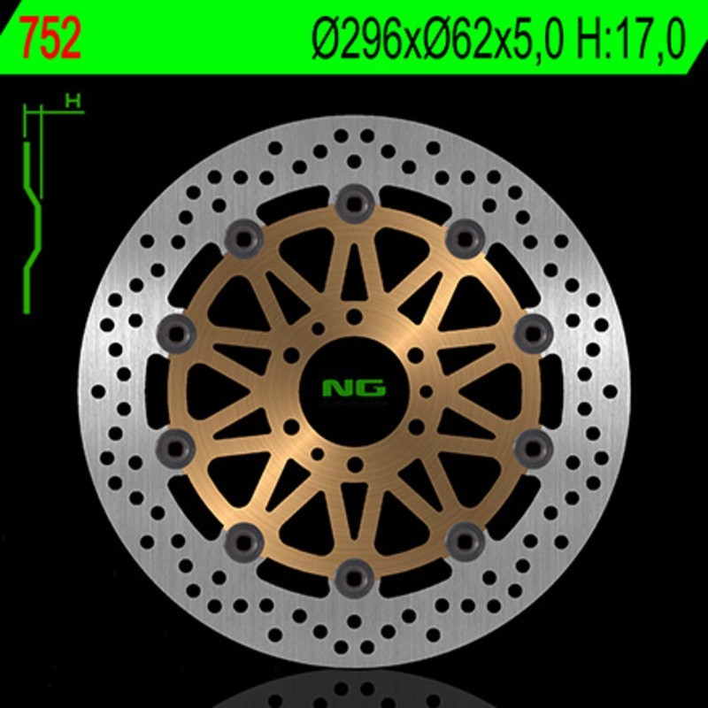 Disque de frein NG BRAKES rond flottant - ref 752