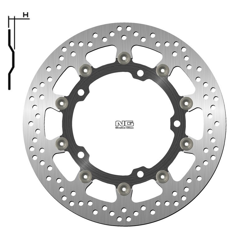 Disque de frein NG BRAKES rond flottant - ref 1708G