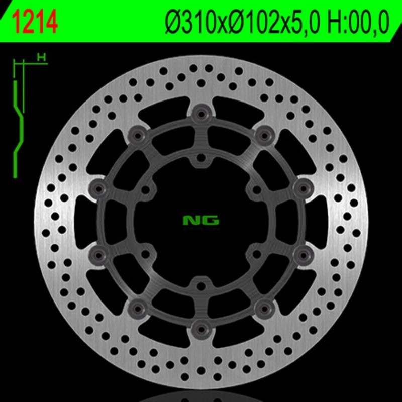 NG BRAKES okrągła pływająca tarcza hamulcowa (środek stalowy) - ref 1214