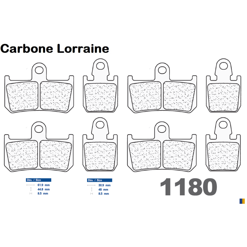 Plaquettes Carbone Lorraine de frein avant - Yamaha YZF-R1 sans ABS 2007-2014 Plaquettes Carbone Lorraine de frein avant - Yamaha YZF-R1 sans ABS 2007-2014