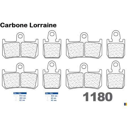 Plaquettes Carbone Lorraine de frein avant - Yamaha YZF-R1 sans ABS 2007-2014