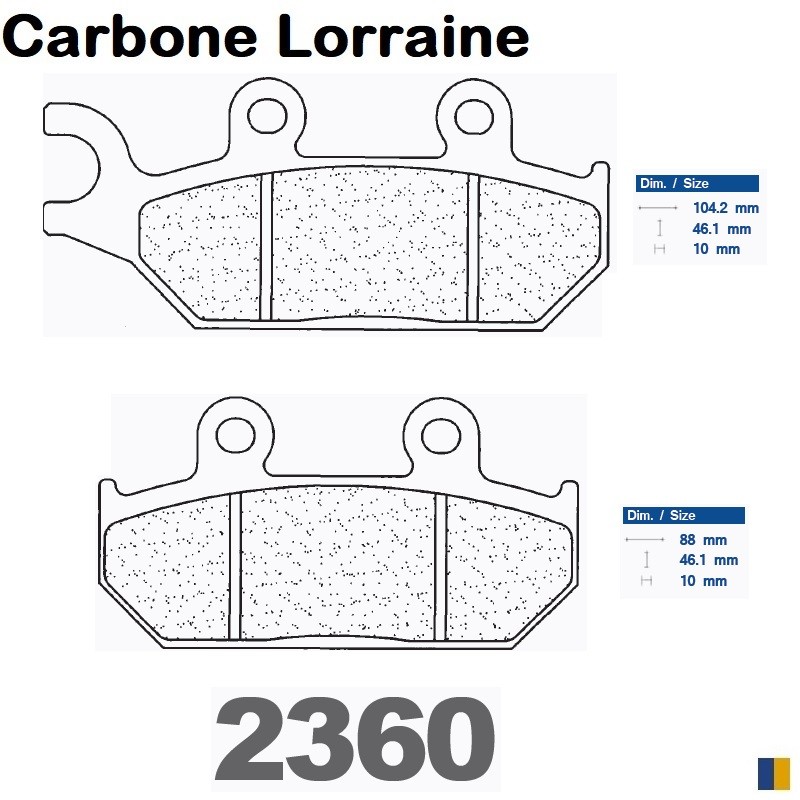 Plaquettes de frein Carbone Lorraine type 2360 A3+ Plaquettes de frein Carbone Lorraine type 2360 A3+