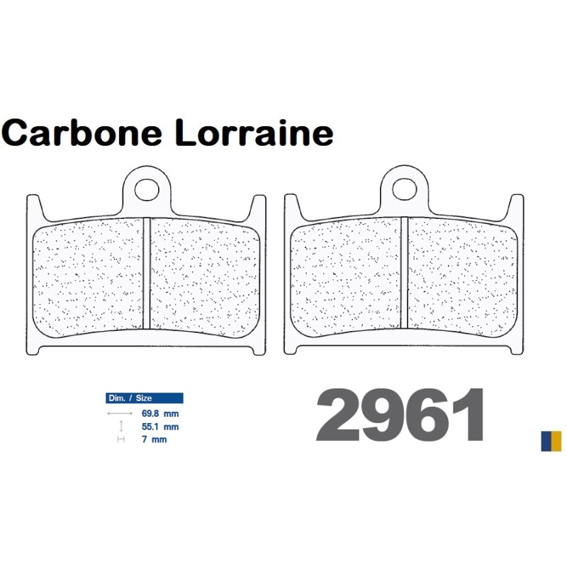 Pastillas de freno Carbone Lorraine - 2961 A3+ Pastillas de freno Carbone Lorraine - 2961 A3+
