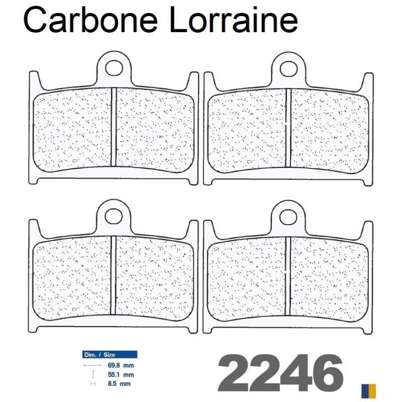 Plaquettes racing Carbone Lorraine de frein avant - Suzuki 600 GSX-R 1992-1993 Plaquettes racing Carbone Lorraine de frein avant - Suzuki 600 GSX-R 1992-1993