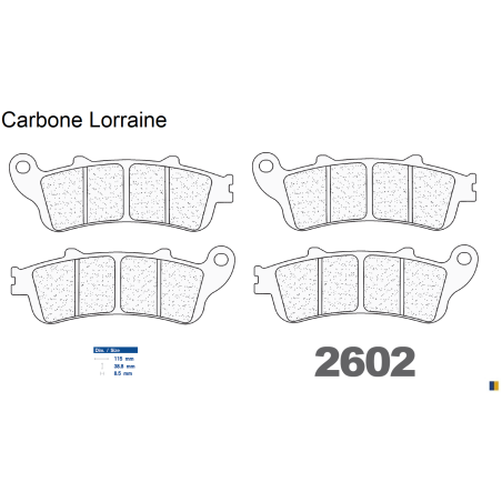 Przednie klocki hamulcowe Carbone Lorraine racing dla Honda VFR 800 Fi 1998-2001