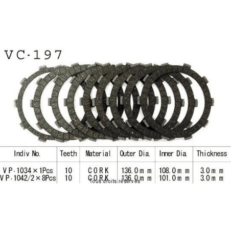 Disques garnis d'embrayage CB 600 Hornet 1998-2002